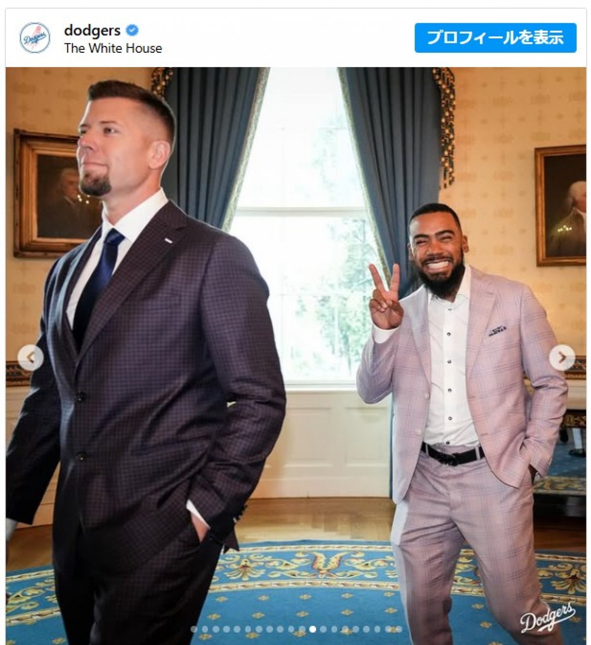 スーツ姿がかっこいい！ 大谷翔平＆山本由伸ら、ホワイトハウスを訪問したドジャース選手をチェック
