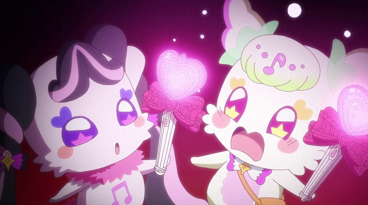 『キミとアイドルプリキュア♪』第15話「ねえたまメロメロ大作戦メロ～！」、プリルンとメロロンがお揃い衣装でデート