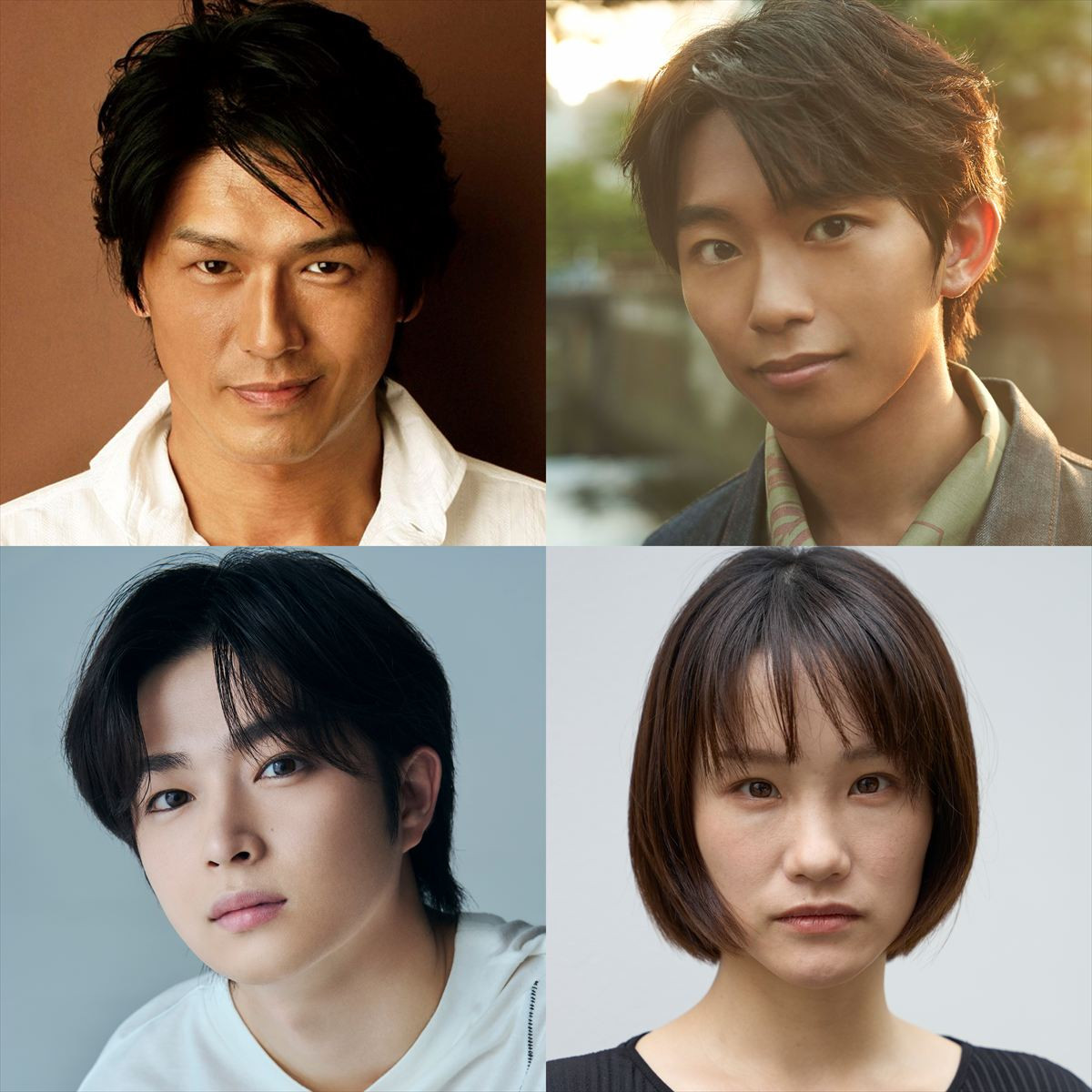 ドラマ『放送局占拠』に出演する(左上から時計回りに)高橋克典、加藤清史郎、吉田芽吹、曽田陵介