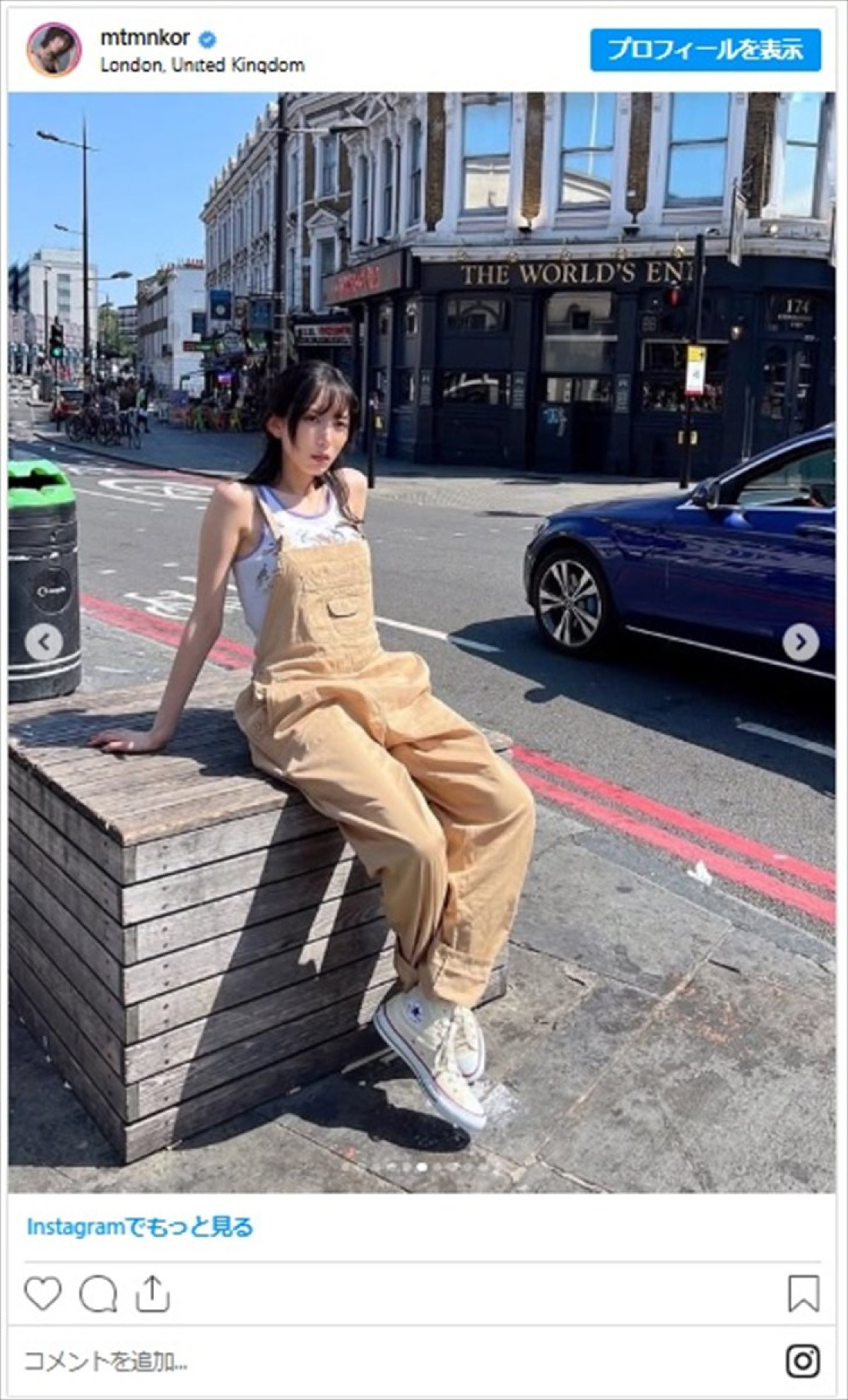 元AKB48・光宗薫、タンクトップがかわいい“オール古着”ショットに絶賛集まる
