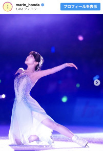 本田真凜、氷上で圧巻の表現力　※「本田真凜」インスタグラム
