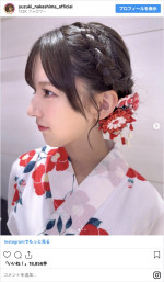 浴衣姿が美しい櫻坂46・中嶋優月　※「中嶋優月」インスタグラム
