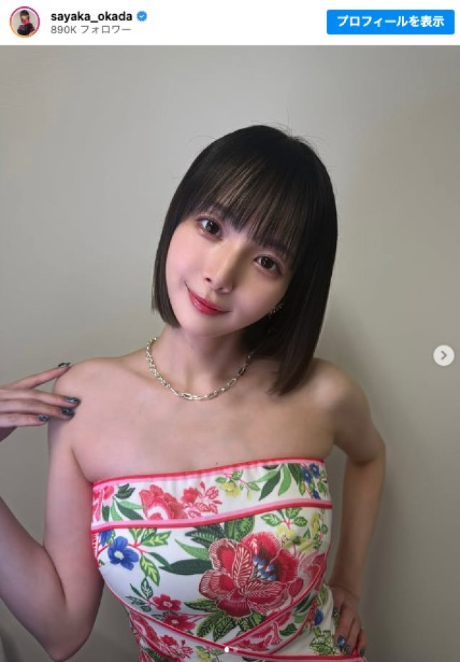 美しいドレス姿… ※「岡田紗佳」インスタグラム