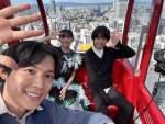 映画『秒速5センチメートル』松村北斗、上田悠斗、白山乃愛が大阪・梅田の観覧車に乗車