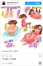中川翔子、イラストで妊娠生活の大変さを表現　※「中川翔子」インスタグラム