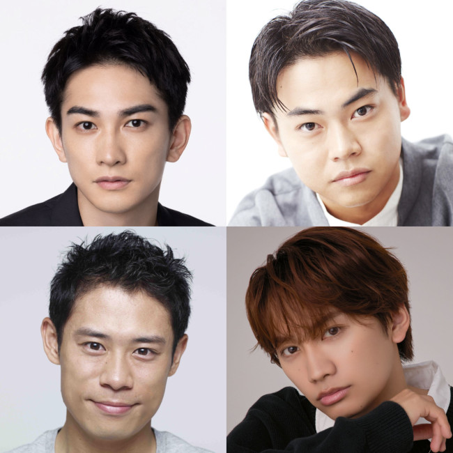 「連続ドラマW 池井戸潤スペシャル『かばん屋の相続』」主演の(左上から時計回りに)町田啓太、菅生新樹、藤原丈一郎、伊藤淳史