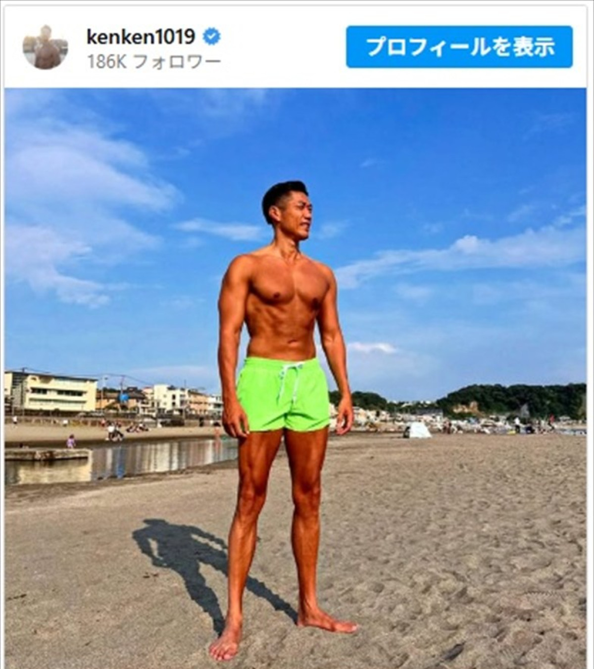 金子賢、バキバキに鍛えられた肉体がカッコいい　※「金子賢」インスタグラム