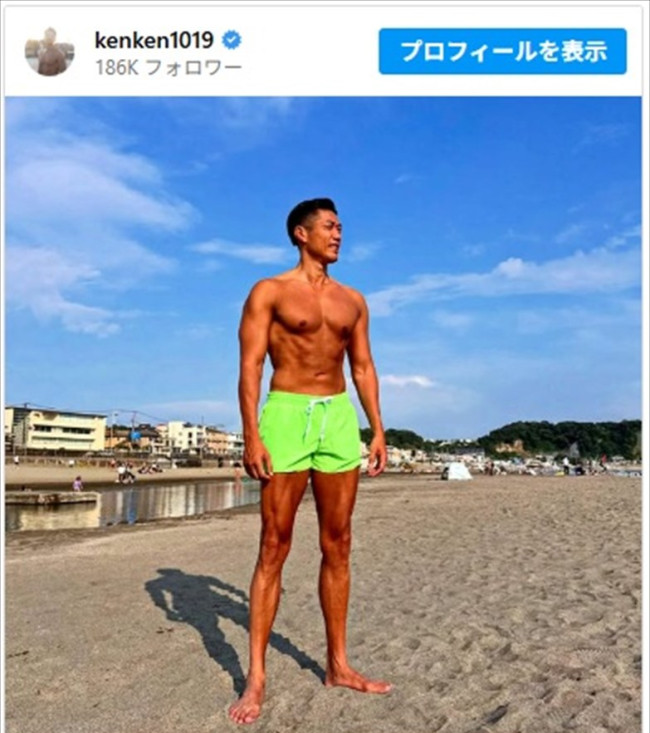 金子賢、バキバキに鍛えられた肉体がカッコいい ※「金子賢」インスタグラム