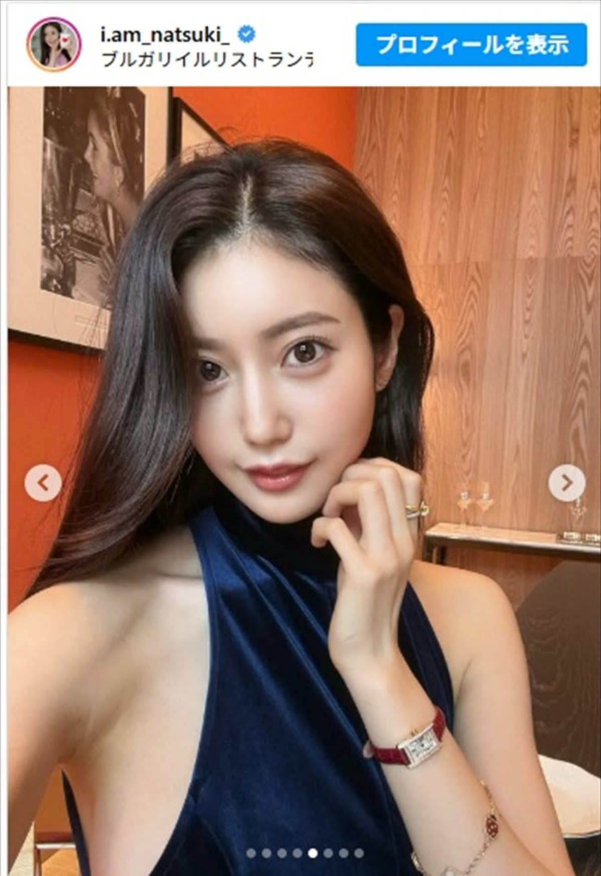 阿部なつき、背中ざっくりドレス姿が美しすぎる　※「阿部なつき」インスタグラム