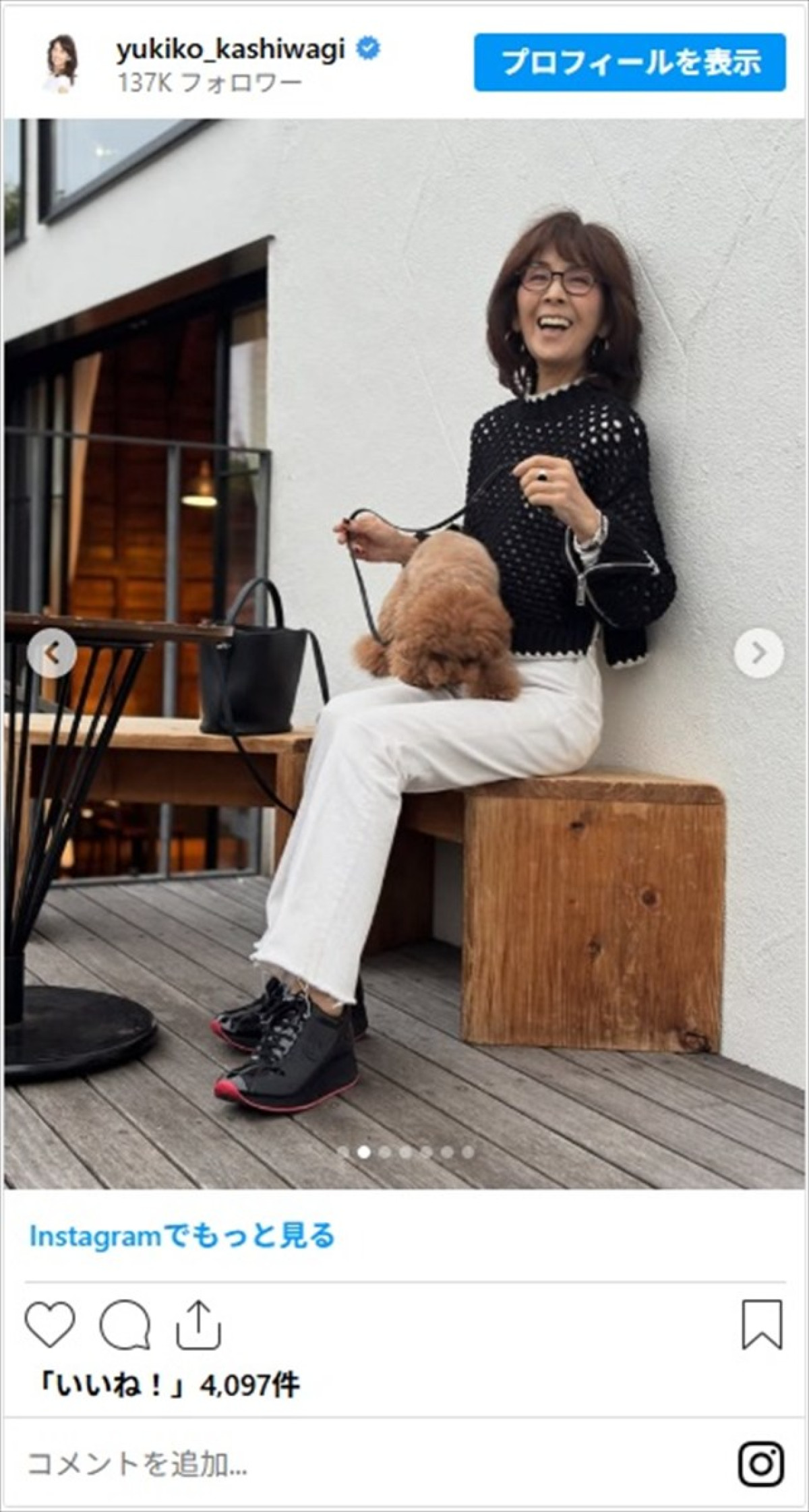 “シニア世代のおしゃれ番長"柏木由紀子、気品あふれる秋冬コーデまとめ「若々しい」「大人の可愛いさのお手本」