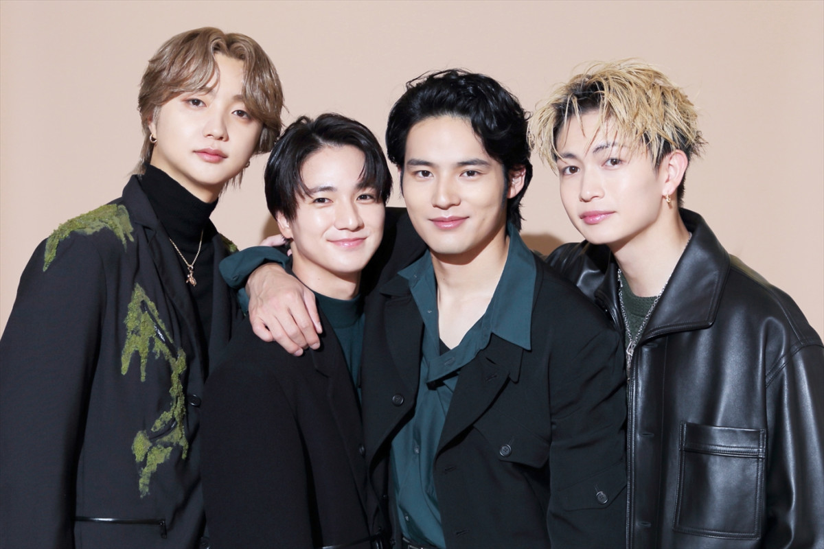 （左から）JUNON（BE:FIRST）、木戸大聖、水上恒司、綱啓永