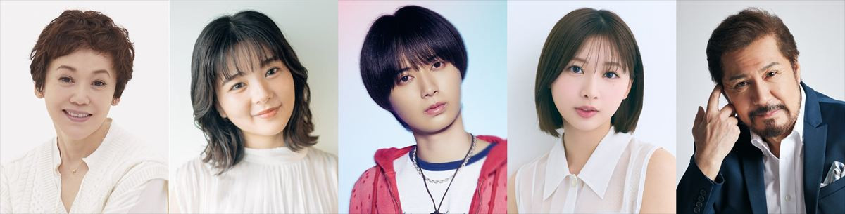 Musical『ローズ』に出演する（左から）大竹しのぶ、田村芽実、井上瑞稀、富田鈴花、今井清隆