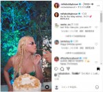 タバコのようにローソクに火を付けて　※「ミリー・ボビー・ブラウン」インスタグラム