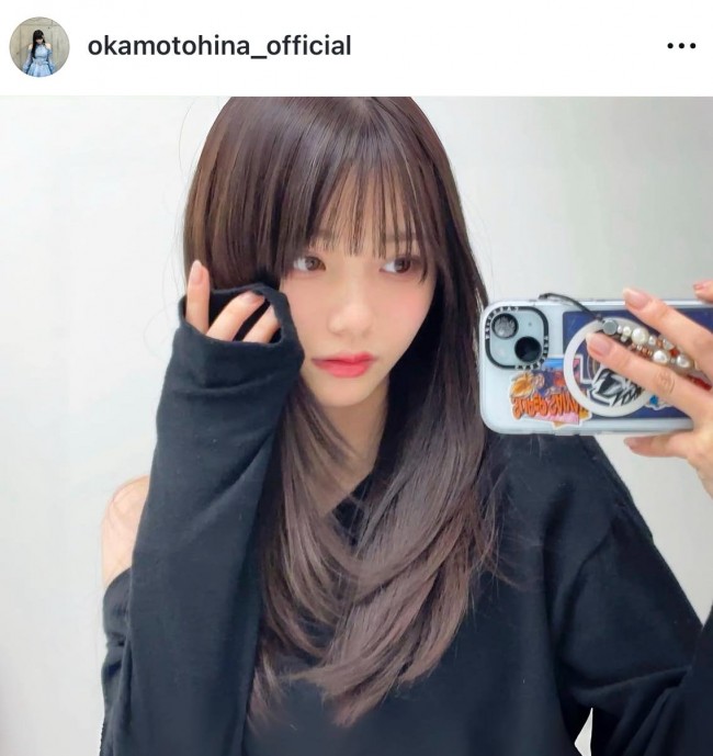 新ヘアスタイルを披露した乃木坂46・岡本姫奈　※「岡本姫奈」インスタグラム