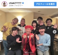 （写真前列左から）内村光良、勝俣州和、南原清隆（後列左から）ウド鈴木、出川哲朗、千秋、濱口優、天野ひろゆき　※「千秋」インスタグラム