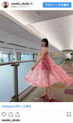 岡田紗佳、シースルードレス姿を披露　※「岡田紗佳」インスタグラム