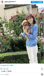 柏木由紀子77歳、爽やかブルーニット姿を披露　※「柏木由紀子」インスタグラム