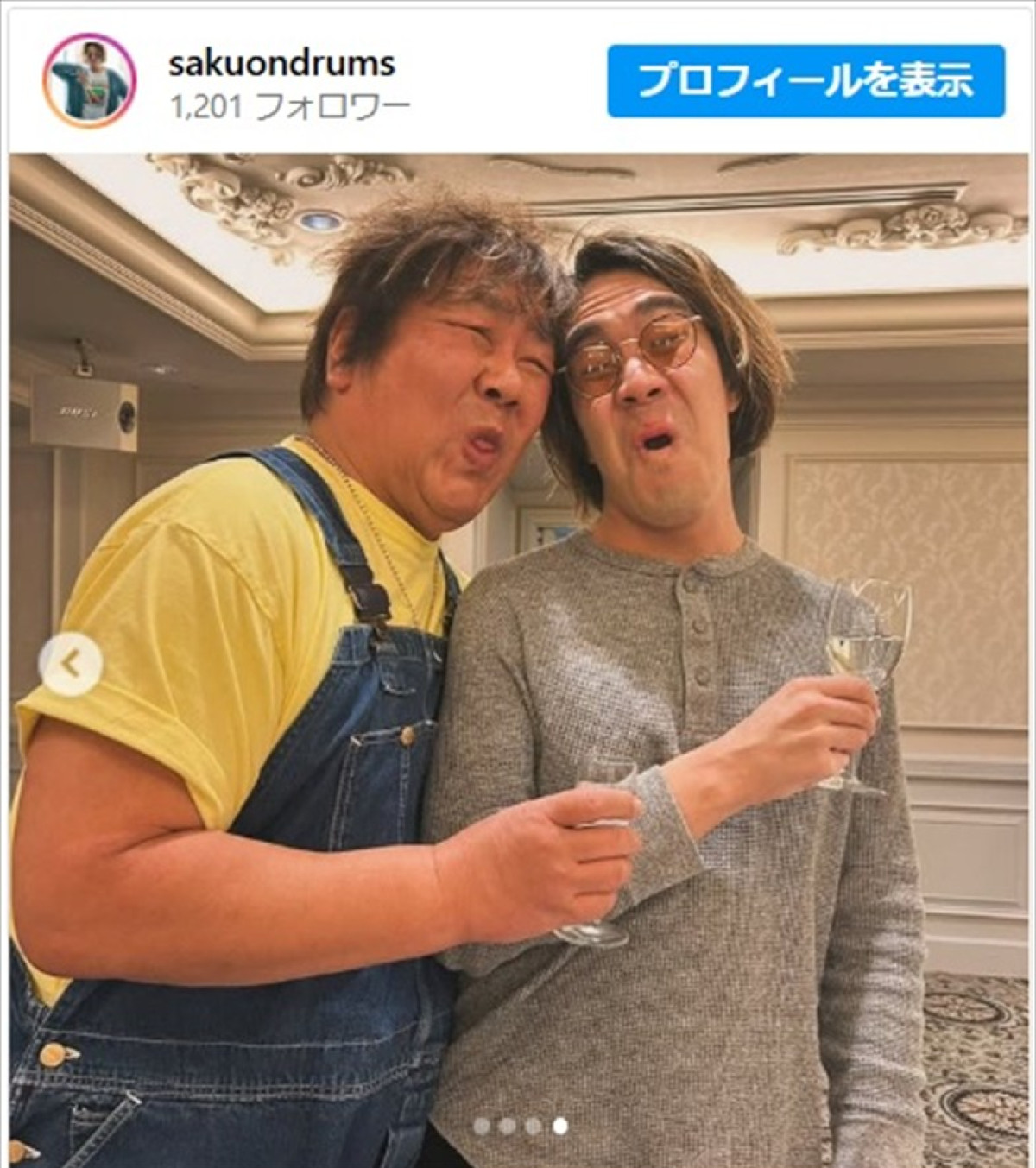 石塚幸作が父・英彦との父の日2ショットなどをアップ　※「石塚幸作」インスタグラム