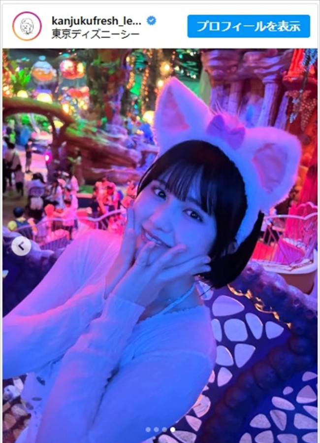 池田レイラ、清楚な白コーデでディズニーを満喫 ※「池田レイラ(完熟フレッシュ)」インスタグラム