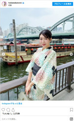 170cm“美しすぎる気象予報士”穂川果音、過去の美しい浴衣姿　※「穂川果音」インスタグラム