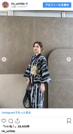 内田理央、浴衣で夏祭りを楽しむ姿を披露　※「内田理央」インスタグラム