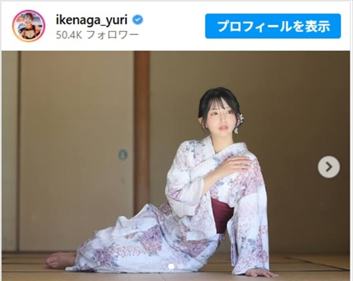 池永百合、美しすぎる浴衣姿に反響 ※「池永百合」インスタグラム