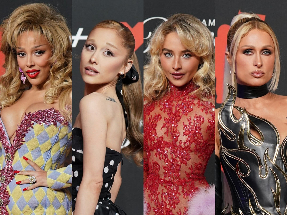 (左から)ドージャ・キャット、アリアナ・グランデ、サブリナ・カーペンター、パリス・ヒルトン