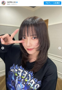 桃月なしこ、久々の黒髪姿を公開　※「桃月なしこ」インスタグラム