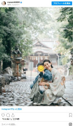 長男と母子水入らずの和装ショットを公開した橋本マナミ　※「橋本マナミ」インスタグラム