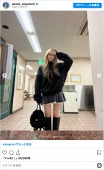 ミニスカート姿に反響が上がった重盛さと美　※「重盛さと美」インスタグラム