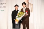 「第37期竜王就位式」より（左から）藤井聡太竜王、坂口健太郎