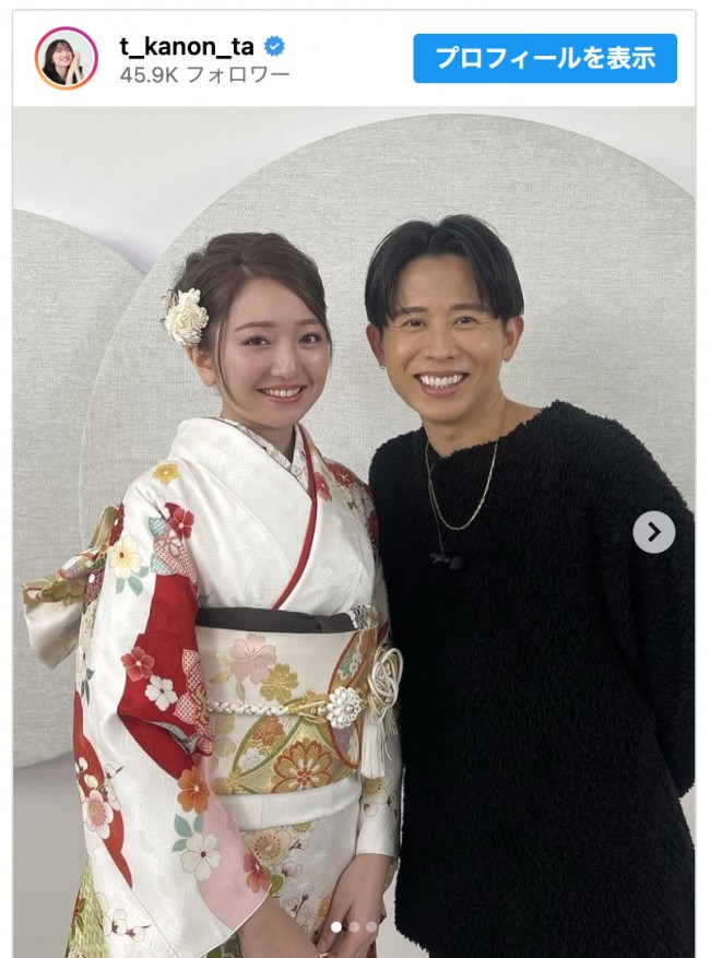 （写真左から）谷花音、小田切ヒロ　※「谷花音」インスタグラム
