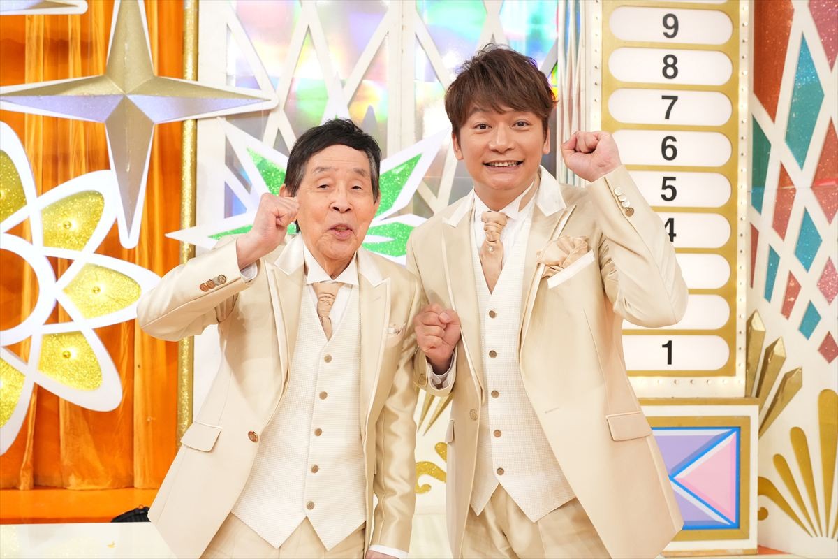 『欽ちゃん&香取慎吾の第100回全日本仮装大賞』司会の(左から)萩本欽一、香取慎吾