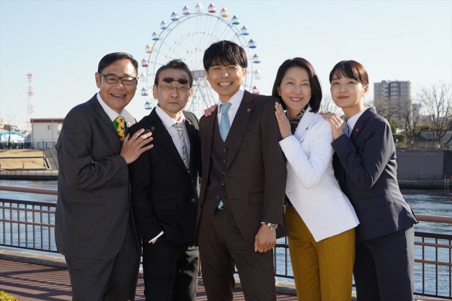 ドラマ『特捜9 final season』に出演する(左から)田口浩正、吹越満、井ノ原快彦、羽田美智子、深川麻衣