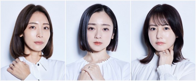 ドラマ『夫よ、死んでくれないか』主演の(左から)相武紗季、安達祐実、磯山さやか