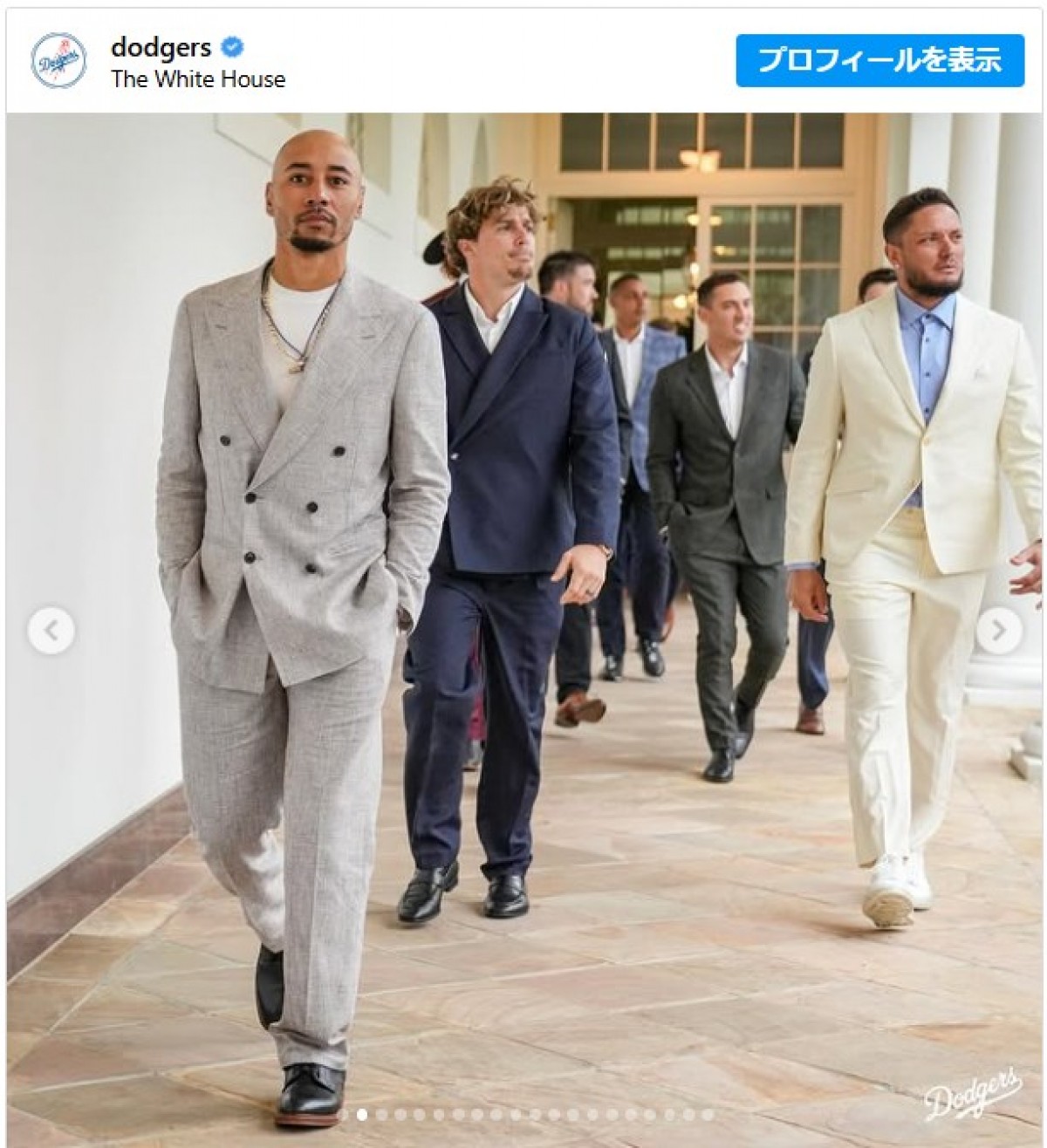 スーツ姿がかっこいい！ 大谷翔平＆山本由伸ら、ホワイトハウスを訪問したドジャース選手をチェック