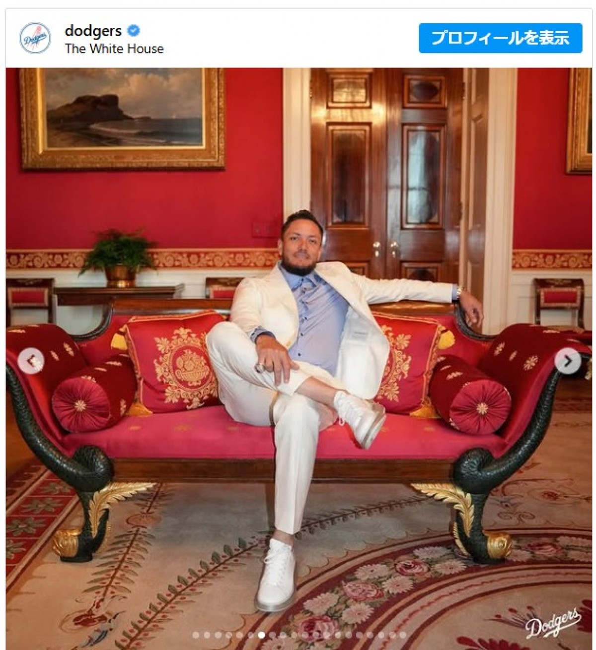 スーツ姿がかっこいい！ 大谷翔平＆山本由伸ら、ホワイトハウスを訪問したドジャース選手をチェック