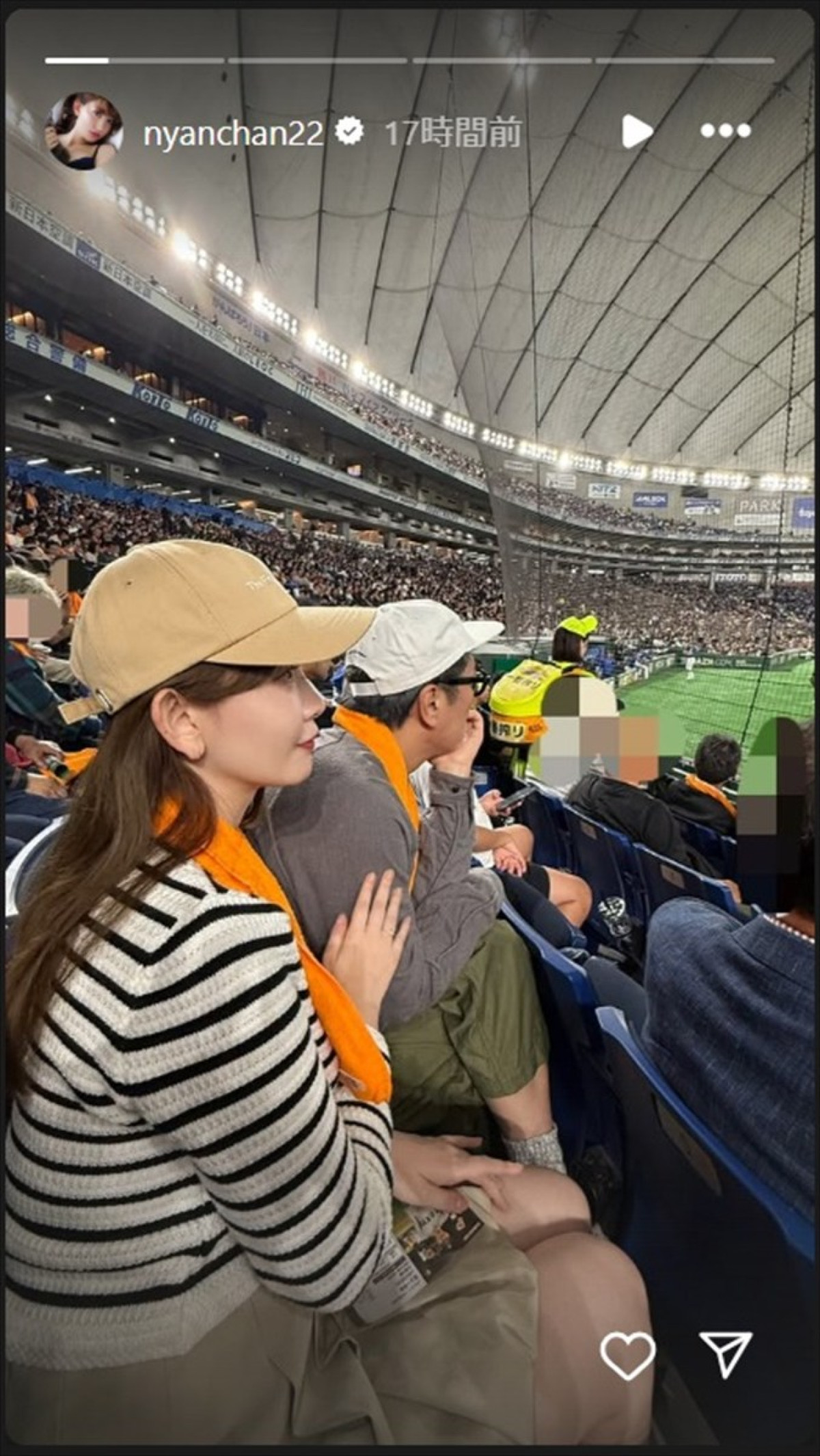 小嶋陽菜37歳、人気芸人に誘われ東京ドームで野球観戦