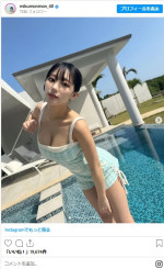 短パン＆タンクトップ姿がかわいい田中美久　※「田中美久」インスタグラム