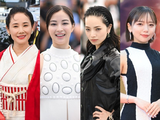 カンヌ国際映画祭に登場した日本人のルックを一挙見!(左から)吉田羊、広瀬すず、小松菜奈、齊藤京子