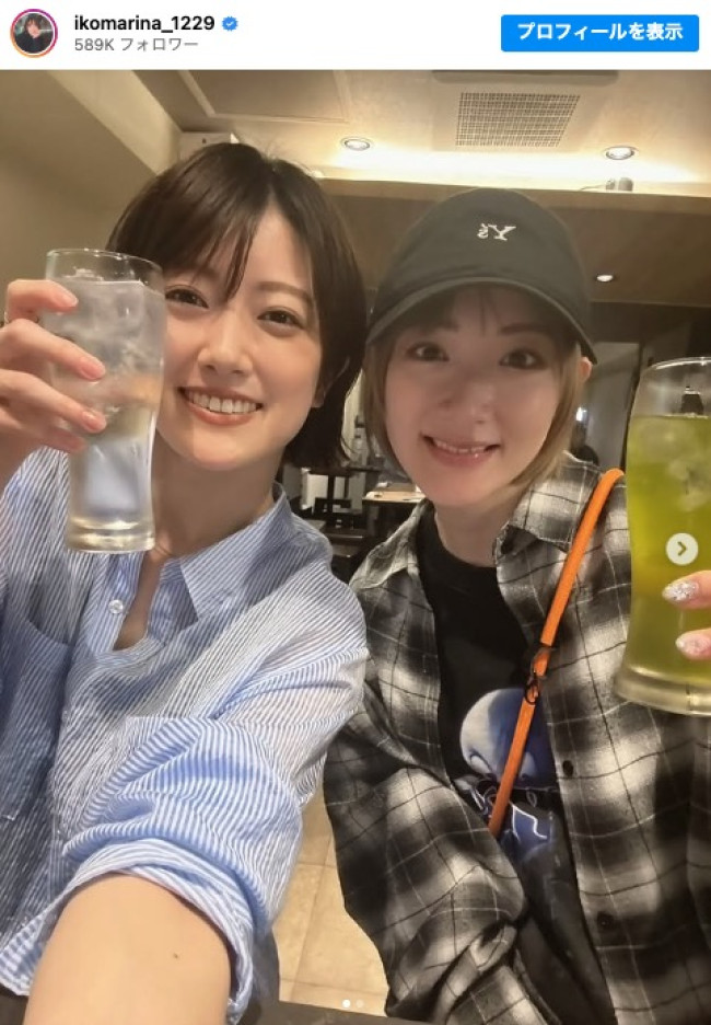 (左から)樋口日奈、生駒里奈 2人とも乃木坂46の1期生として活躍 ※「生駒里奈」インスタグラム