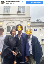 中村江里子、長男の高校卒業を報告　※「中村江里子」インスタグラム