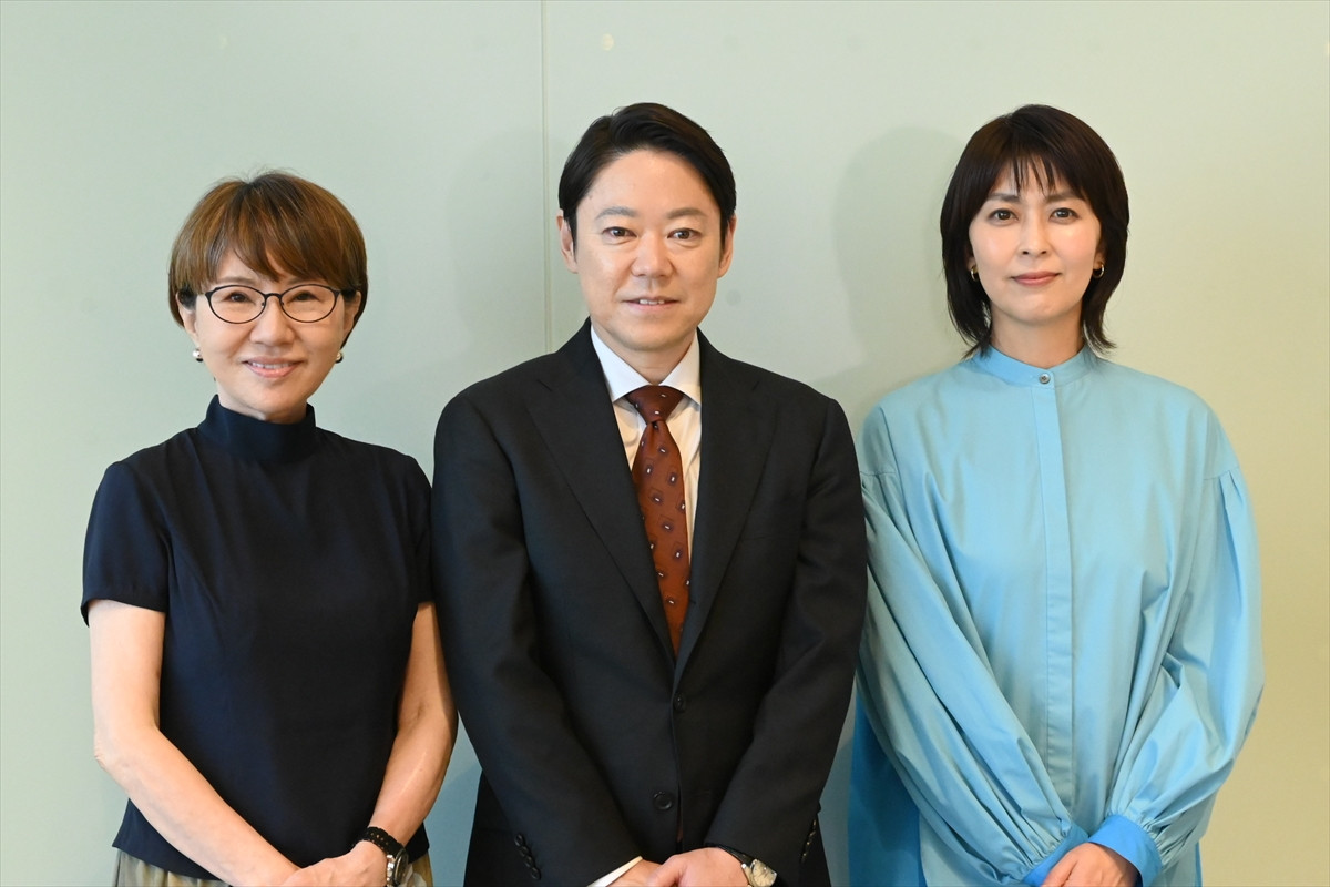 (左から)大石静&阿部サダヲ&松たか子、ドラマ『しあわせな結婚』第1話囲み取材会に登場