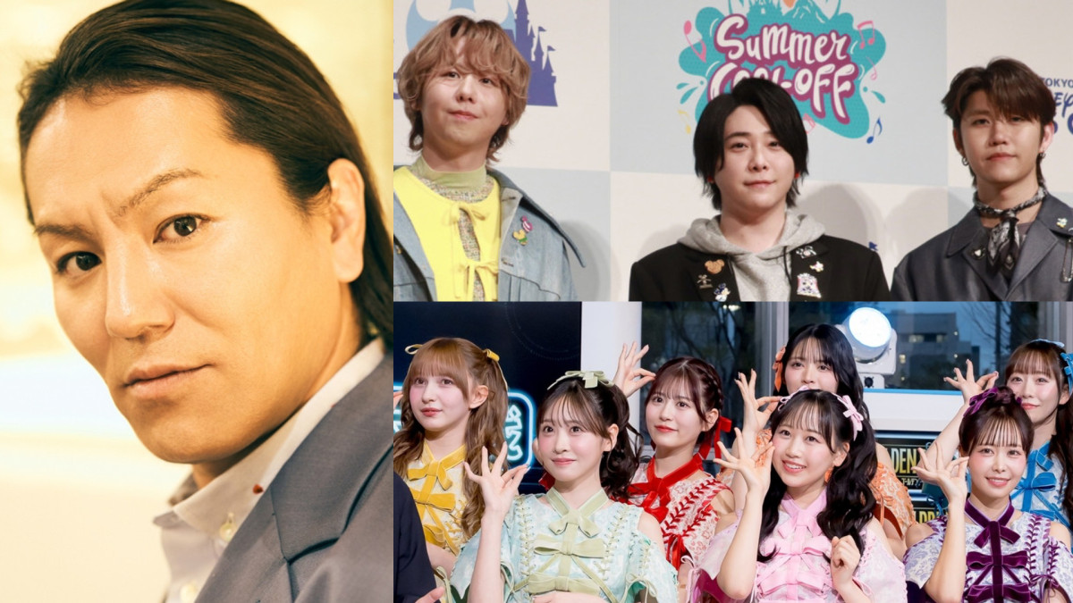 『ミュージックステーション SUPER SUMMER FES 2025』に出演する狩野英孝（左）、Mrs. GREEN APPLE（右上）、FRUITS ZIPPER（右下）