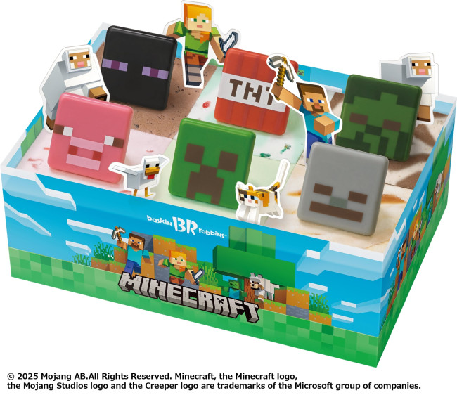 「サーティワン」×『マイクラ』がコラボ! エンダーマンら表現した「アイスクリームケーキ」登場
