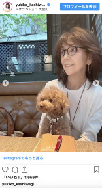柏木由紀子、愛犬との仲睦まじい日常　※「柏木由紀子」インスタグラム