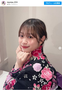 森山未唯、浴衣姿がかわいい！　※「森山未唯」インスタグラム
