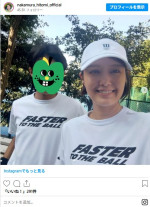 中村仁美、中2長男とテニスのダブルスの試合に出場　※「中村仁美」インスタグラム