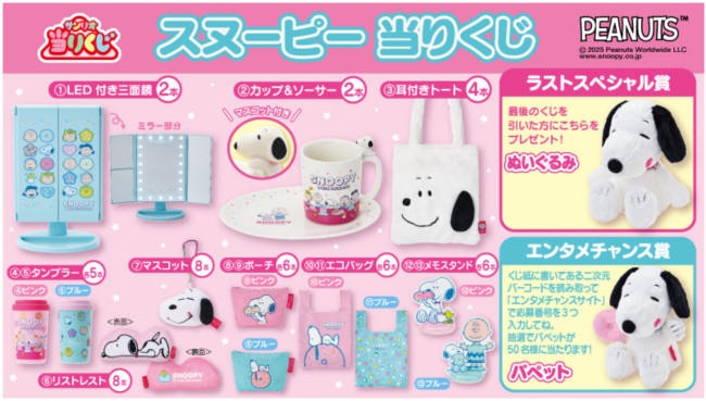 写真）“スヌーピー”の当りくじに新作登場！ 「LED付き三面鏡」や「耳