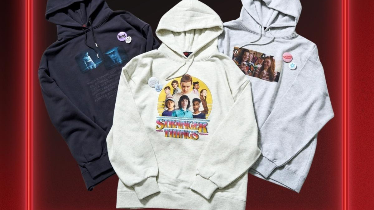 ストレンジャーシングス ニコアンド コラボ 缶バッチ付きパーカー エル